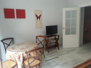 Televízia a/alebo spoločenská miestnosť v ubytovaní Apartamento Buhaira
