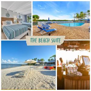 a collage of four pictures of a beach suite at Beach Suite Pool Hot Tub Gym Game Room Tennis in Ruskin