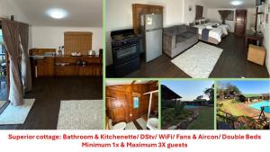 a collage of pictures of a kitchen and a living room at Pleasant Waters in Durban +14 photos