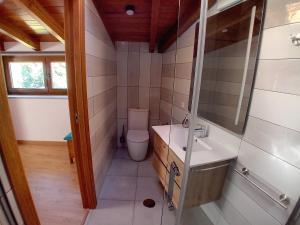 Un baño pequeño con inodoro y lavabo. en A Casa da Ponte, en Negreira 39 fotos más