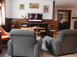 Μια τηλεόραση ή/και κέντρο ψυχαγωγίας στο Hotel Le Clocher
