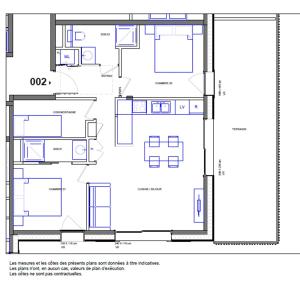圣索林达尔沃Appartement Haut de Gamme neuf avec terrasse de 25m2 - 6 personnes - App 002的房屋平面图