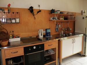 a kitchen with a stove and a refrigerator at Gorgeous apartment in Neuburg with terrace in Neuburg-Steinhausen