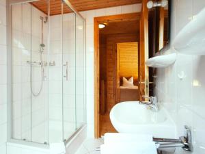une salle de bain avec lavabo et douche dans l'établissement Holiday home in Hasselfelde, à Hasselfelde