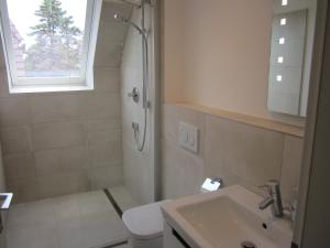 a bathroom with a shower and a sink at Apartment in Westerland in Westerland (Sylt)