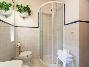 Et badeværelse på Luxurious, cozy apartment with pool near Cortona in Tuscany versatile