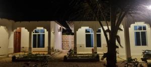a house with a palm tree in front of it at Nahita Apartment in Kibigija