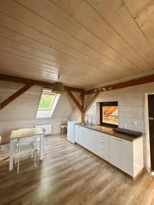 TV a/nebo společenská místnost v ubytování Sielski Loft Mazury w pobliżu jezior, Elganowo, Pasym