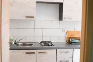 a kitchen with a sink and a counter at Apartments Silver in Novalja +97 photos