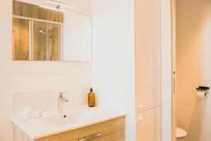 a bathroom with a sink and a mirror at Sainte-Cécile in Marseille