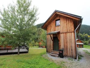a small wooden cabin in a field with a tree at Chalet in Stadl an der Mur near Ski Slopes in Stadl an der Mur