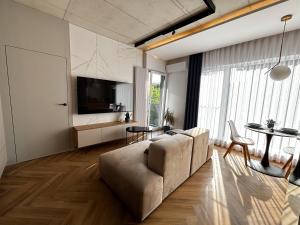 TV a/nebo společenská místnost v ubytování Apartament Złota Polana Parku