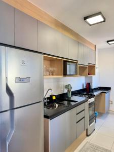 Η κουζίνα ή μικρή κουζίνα στο Apartamento Charmoso Morumbi