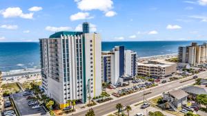 an aerial view of a city with the ocean at Seaside Resort in Myrtle Beach