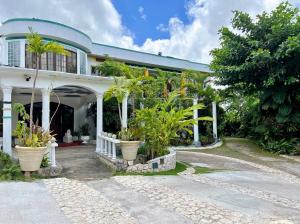 a house with potted plants in front of it at Kariba Kariba in Mandeville