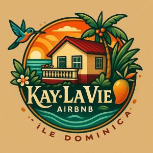 a logo for a hawaiian island with a house and a bird at Kay-La Vie in Roseau