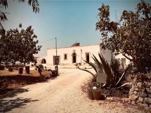 a dirt road leading to a white building at Villa Nuova 1924 in Mottola