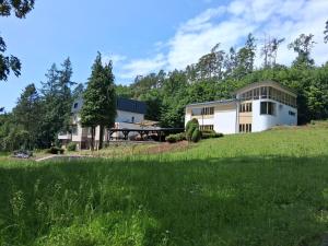 a house on a hill with a green field at Penzion U Libuše Luleč in Lultsch