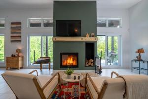 Χώρος καθιστικού στο Spa et Private lake - Le Rocher du Lac