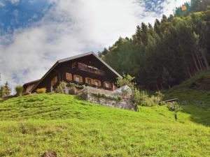 a house on top of a grassy hill at Chalet in Schruns near Montafon Ski Lift in Schruns