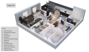 Κάτοψη του HOUSE 756 MAINZ modernes DESIGN-FERIENHAUS mit SAUNA, KAMIN, 4 SZ, 3 Bäder, OUTDOOR-KÜCHE, PARKEN, nahe ALTSTADT, MESSE und AIRPORT +95 φωτογραφίες