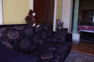 ein Teddybär, der auf der Couch sitzt in der Unterkunft Magdalena Haus in Alexandria + 2 Fotos