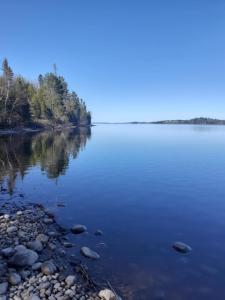 AngliersにあるPrêt à camperの海岸の木々の大量の水