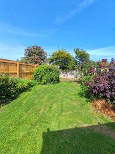 a yard with a fence and green grass at Deja Blue in Sutton on Sea +9 photos
