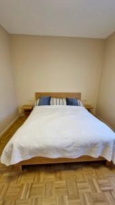 Postel nebo postele na pokoji v ubytování Modern cozy flat close to Attractions & Transport