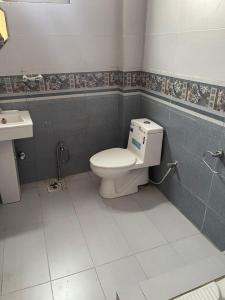 ナランにあるKhunjerab lodgesのトイレと洗面台付きのバスルーム