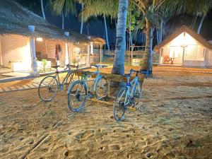 two bikes parked on the beach at night at TravelLodge Eco in Arugam Bay