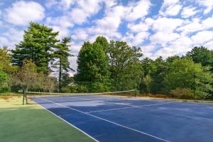 a tennis court with a net on top of it at Mill House Nest in Flat Rock