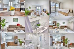 a collage of photos of a living room and a house at Modern Apartments W Balcony - Valletta Views in Pieta