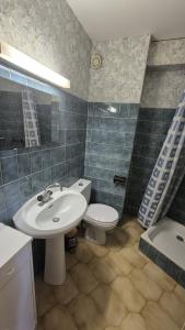 ein Badezimmer mit Waschbecken und Toilette in der Unterkunft Studio au pied de l'eau in Canet-en-Roussillon