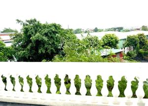 a white fence with green birds on it at Lucky 12 in Bắc Ninh +13 photos