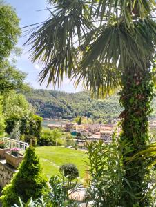 a view of a city from a garden at Villa Caslano in Caslano +12 photos