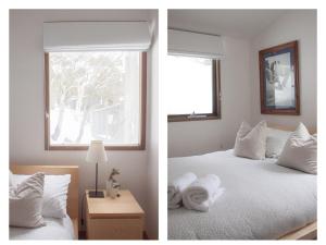 Ένα ή περισσότερα κρεβάτια σε δωμάτιο στο Ibos Chalet Thredbo Village