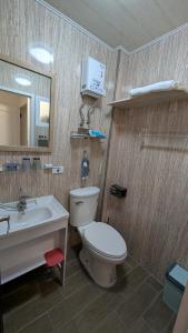 ein Badezimmer mit Toilette und Waschbecken in der Unterkunft 光禾居-加Line取得入住資訊 in Hung-i-li