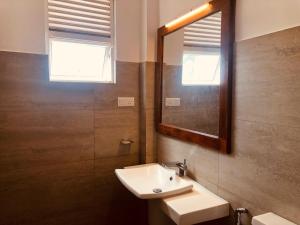 PothuheraにあるAthupura Hotelの洗面台と鏡のあるバスルーム