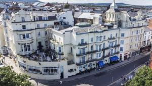 an aerial view of a city with white buildings at Royal Hotel in Scarborough