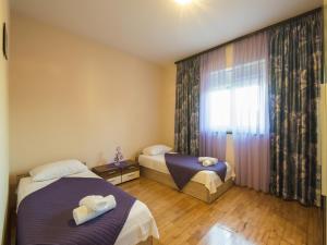 Una habitación de hotel con dos camas y una ventana. en Holiday Home near Zadar with Private Pool, en Islam Latinski 33 fotos más