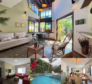 Χώρος καθιστικού στο Refugio Completo Piscina Privativa, Ar-Condicionado em Todos os Espaços Churrasqueira, Jardim e Enxoval Incluso 200m da Praia