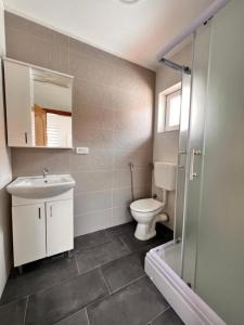 ein Badezimmer mit Toilette und Waschbecken in der Unterkunft River Prestige Resort Villa1 in Ilijaš + 18 Fotos