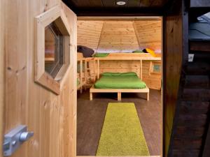 a inside view of a cabin with a bed in it at YHA Hawkshead in Hawkshead