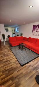 Posezení v ubytování Modernes und behagliches Einliegerapartment, 50 qm-deine Ruheoase-