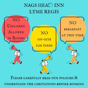 a cartoon of a person with four different signs at The Nags Head - Room only accommodation in Lyme Regis +34 photos