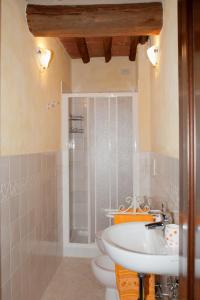 a bathroom with a sink and a toilet at La terrazza di Susanna in Peccioli