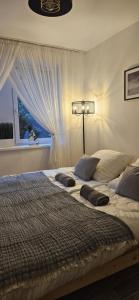 Postel nebo postele na pokoji v ubytování Apartament z widokiem na Zamek