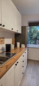 Kuchyň nebo kuchyňský kout v ubytování Apartament z widokiem na Zamek