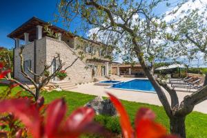 a house with a swimming pool in a yard at Villa Bel Fiore in Sveti Lovreč Pazenatički